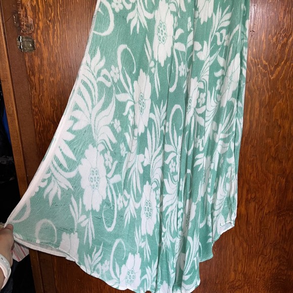 Island Beach Vintage Floral Maxi Asymmetrical Slip Dress Cover-Up Women's S/M - Picture 10 of 11